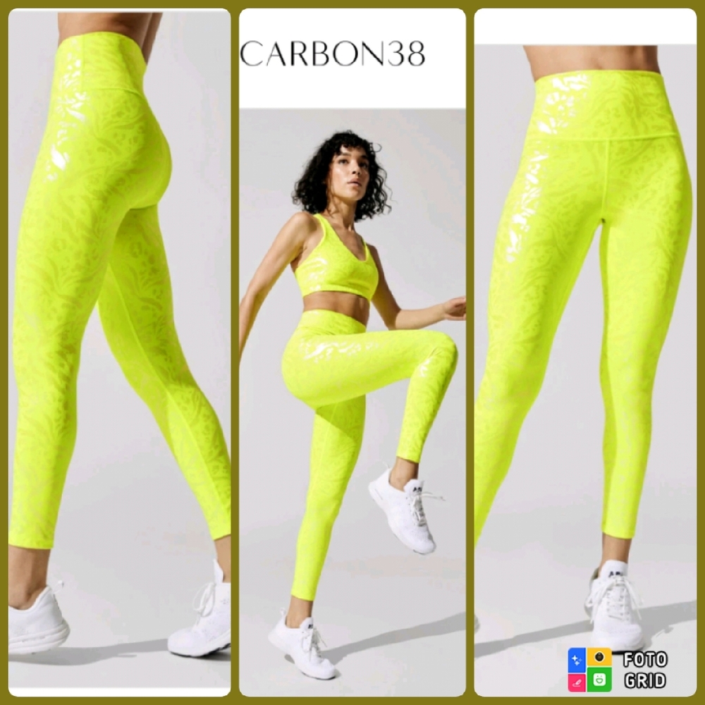 Carbon38 Neon Iridescent High Rise Leggings